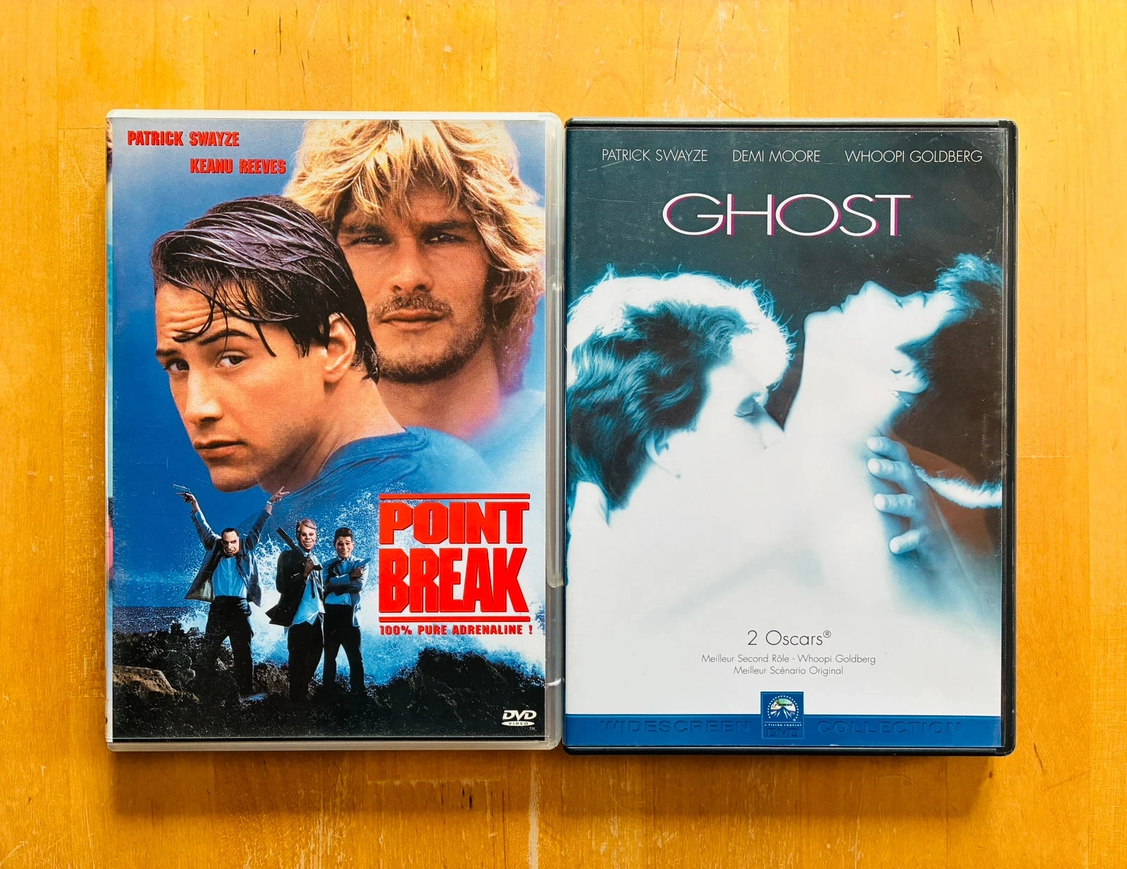 Lot 2 DVD cultes Patrick Swayze: Point Break et Ghost.
